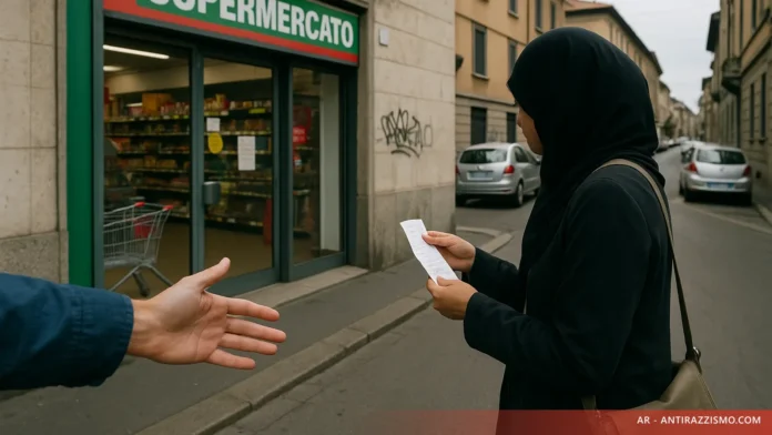Muro urbano con manifesti strappati a strati, metafora visiva degli stereotipi razziali ereditati nella società italiana