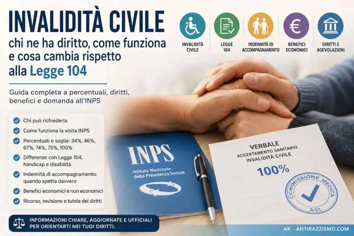 Invalidità civile: guida a diritti, percentuali, Legge 104 e domanda INPS