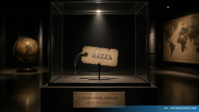 Etichetta «RAZZA» in una teca museale: la razza come costruzione sociale